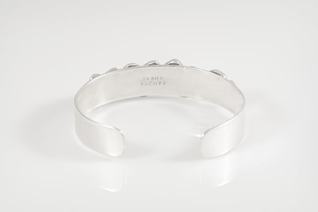 Multicolor Squares and Cirlces Silver Cuff