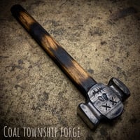 Image 2 of Handforged Rounding Hammer with “Dead Skull” motif (Made to Order)