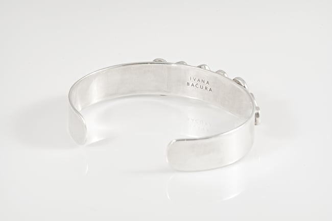 Multicolor Squares and Cirlces Silver Bracelet