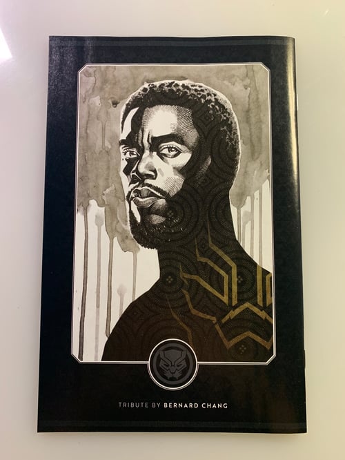 Image of CHADWICK BOSEMAN - REST IN POWER MARVEL COMICS TRIBUTE original art (back) cover