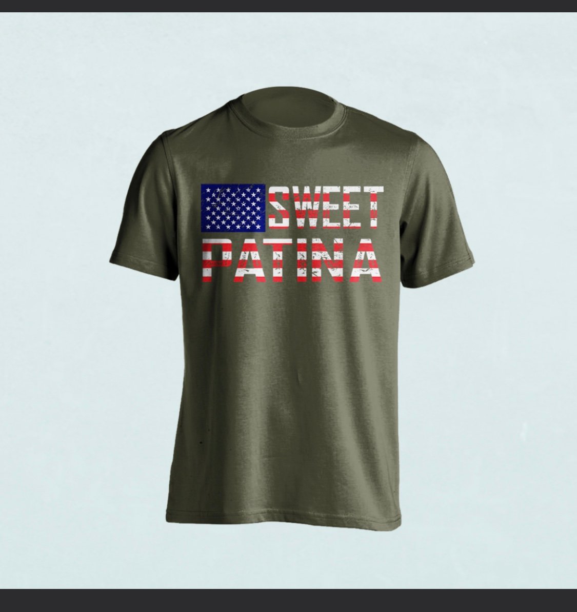 Image of Military Green Flag T-shirt 