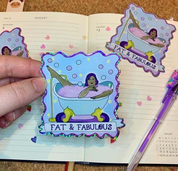 Image of Fat & Fabulous Bathtub Queen Sticker