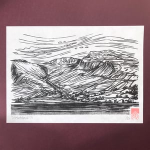 Scafell Pike A4 block print