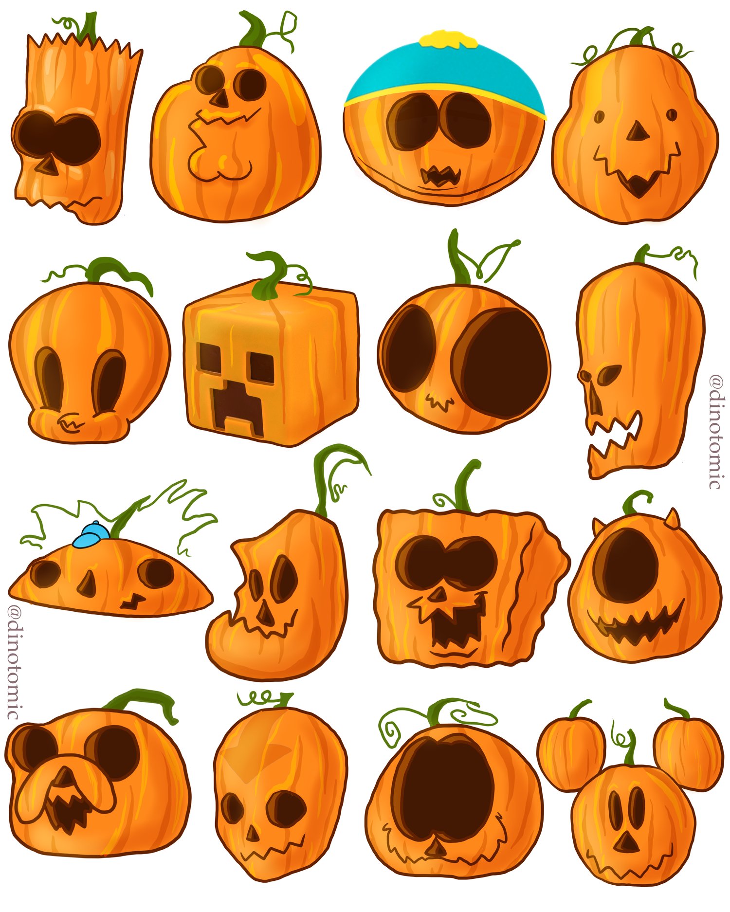 Image of #282 Pumpkin characters print 