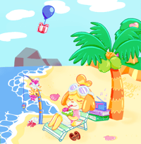 Image 3 of Isabelle's Island Life Multi-Piece Acrylic Standee