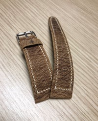 Image 2 of Box-stitch “Wild Kudu” hand-rolled watch strap