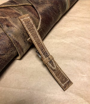 Image of Box-stitch “Wild Kudu” hand-rolled watch strap