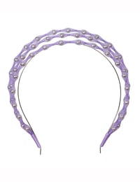 Image 2 of TRIPLE STRAND BEAD AND MESH CROWN - LILAC