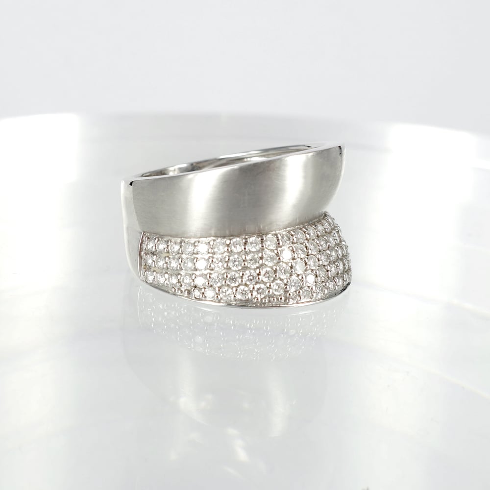 Image of 14ct white gold diamond set cocktail ring - M1394