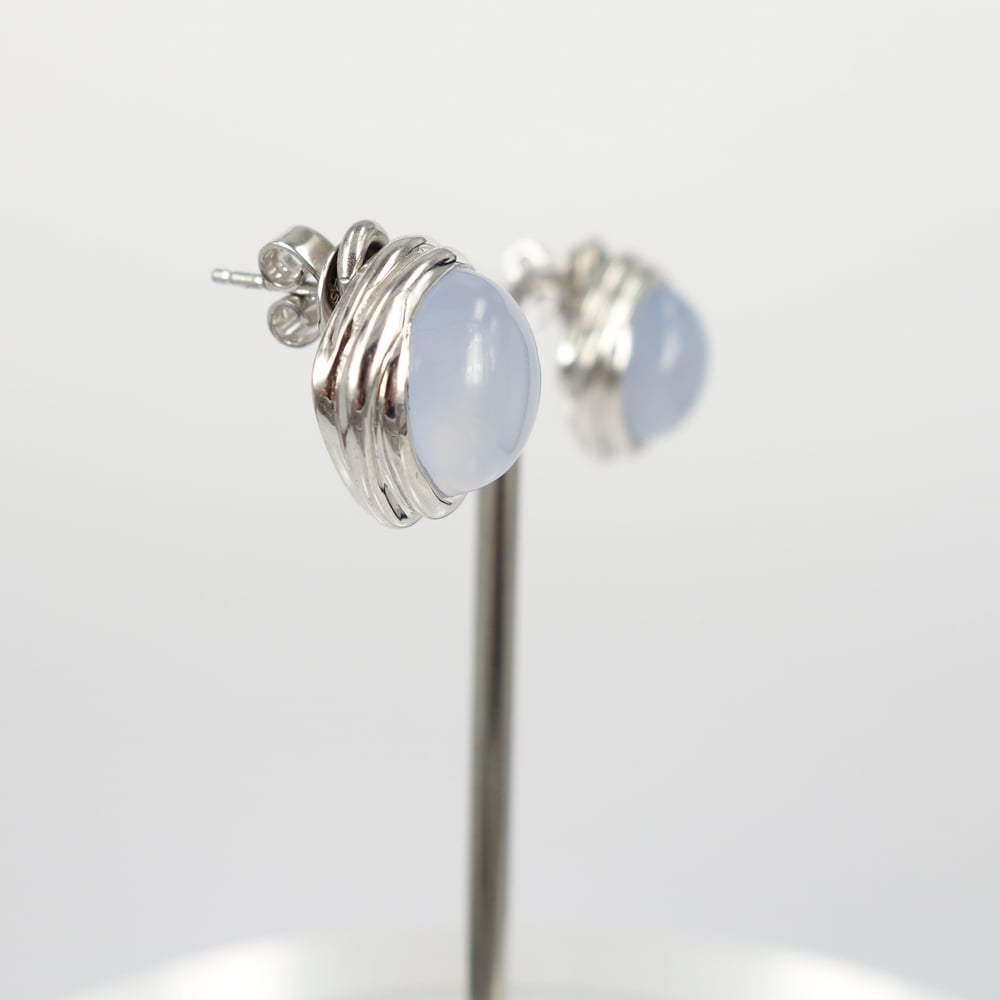Image of Sterling silver with milky quartz stone 