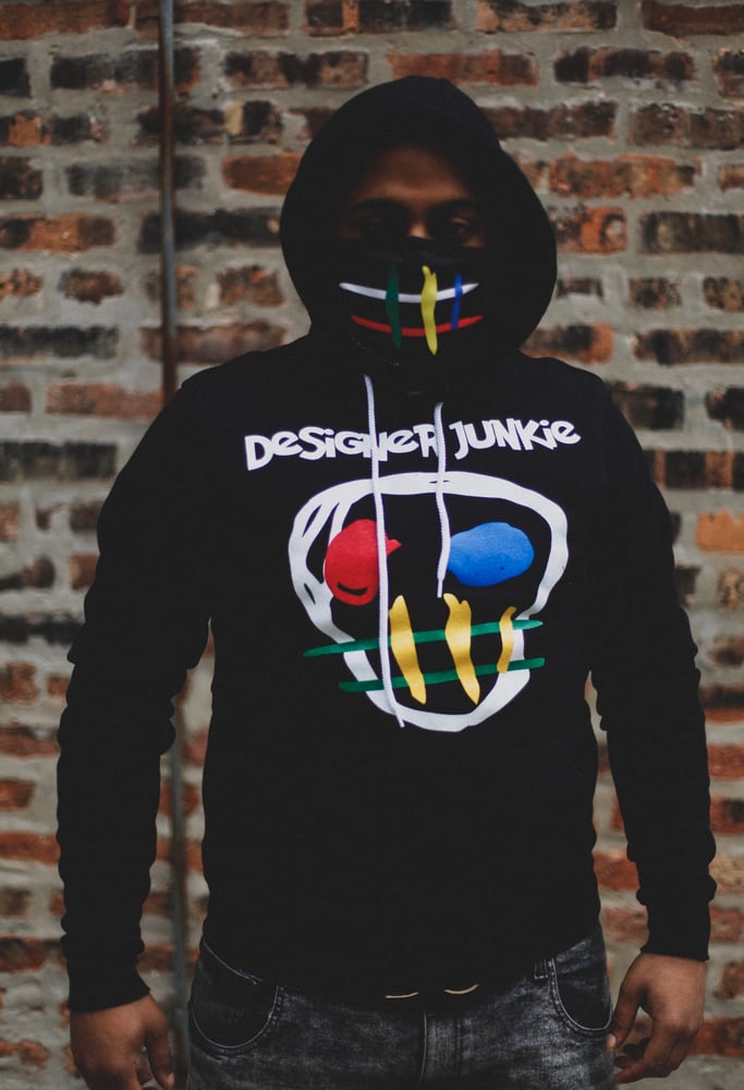 Image of Black Designer Junkie Apparel Big Face Pullover 