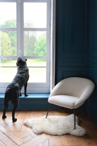 Image 4 of Fauteuil coquille ronde ivoire