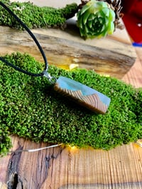 2 Sided Baby Blue Mountain Pendant