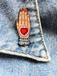Image 3 of Mexican Hand Enamel Pin - 2 Colour-ways