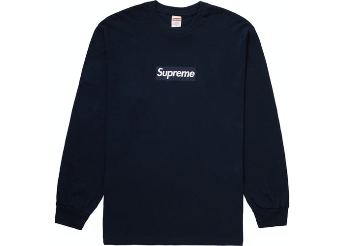 Image of Supreme Box Logo L/S Tee Navy