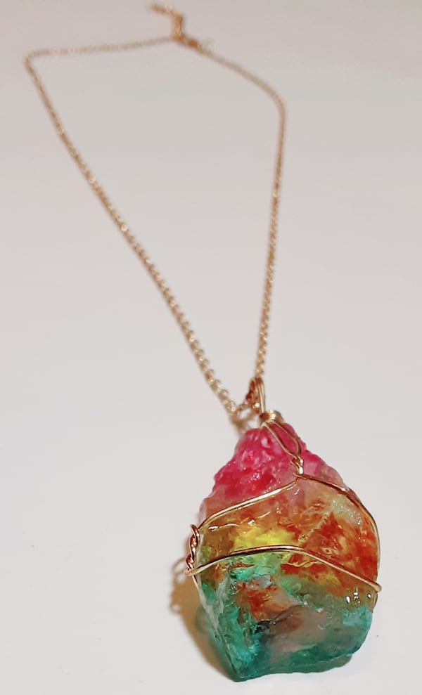 Image of Rainbow Crystal Drip Necklace  