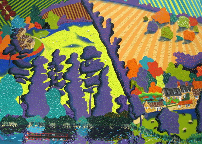 Wadenhoe, from the water meadows Print