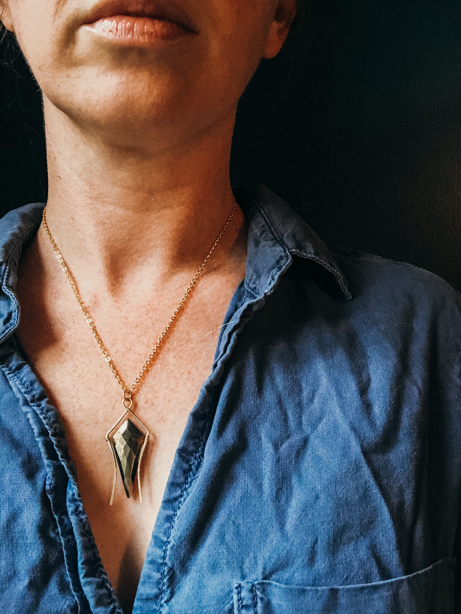 Image of Pyrite Spike Necklace