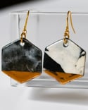 Classic Marble Hexagon Statement Earrings
