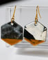Classic Marble Hexagon Statement Earrings Image 3