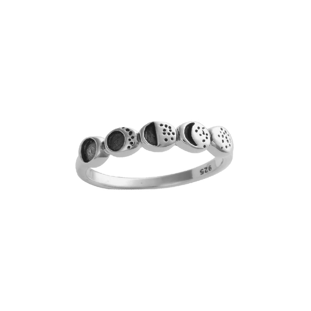 Image of Moon Phase Ring Sterling Silver