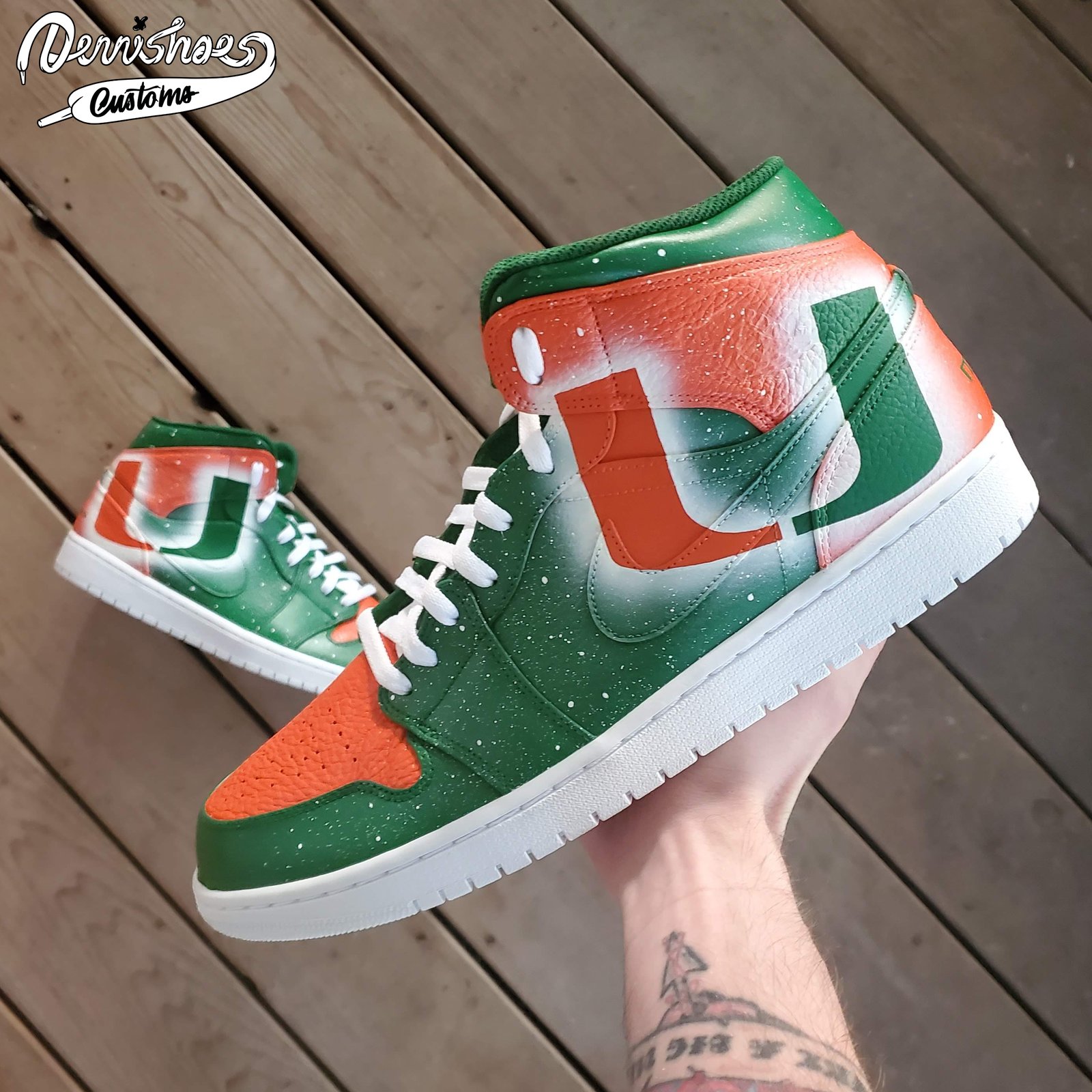 Custom Hand Painted Made To Order Nike Air Jordan 1 AJ1 Mid Shoes