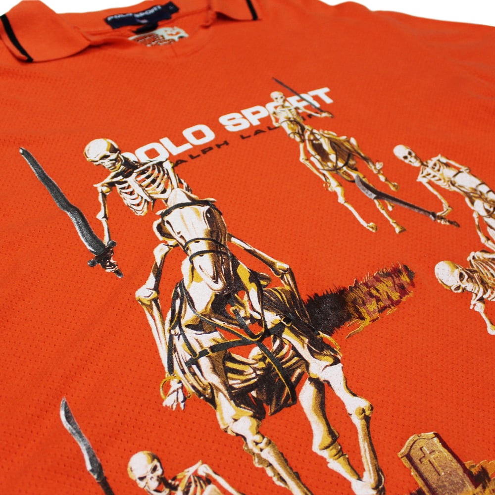 Men's Polo Sport "Lo Life" Skeleton Print Jersey L
