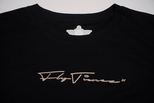 Image of FLYTIMEZ WOMEN'S "SIGNATURE" EMBROIDERED CROP TEE (BLACK)