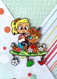 Image 2 of "Catradora Crossing" Large Charmed Enamel Pin 