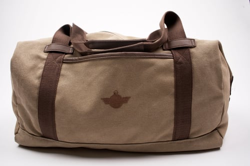 Image of FLYTIMEZ "SIGNATURE" TRAVEL DUFFLE (SAND)