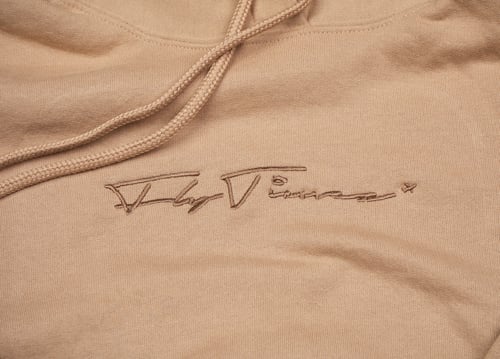 Image of FLYTIMEZ "SIGNATURE" EMBROIDERED HOODIE (SAND)