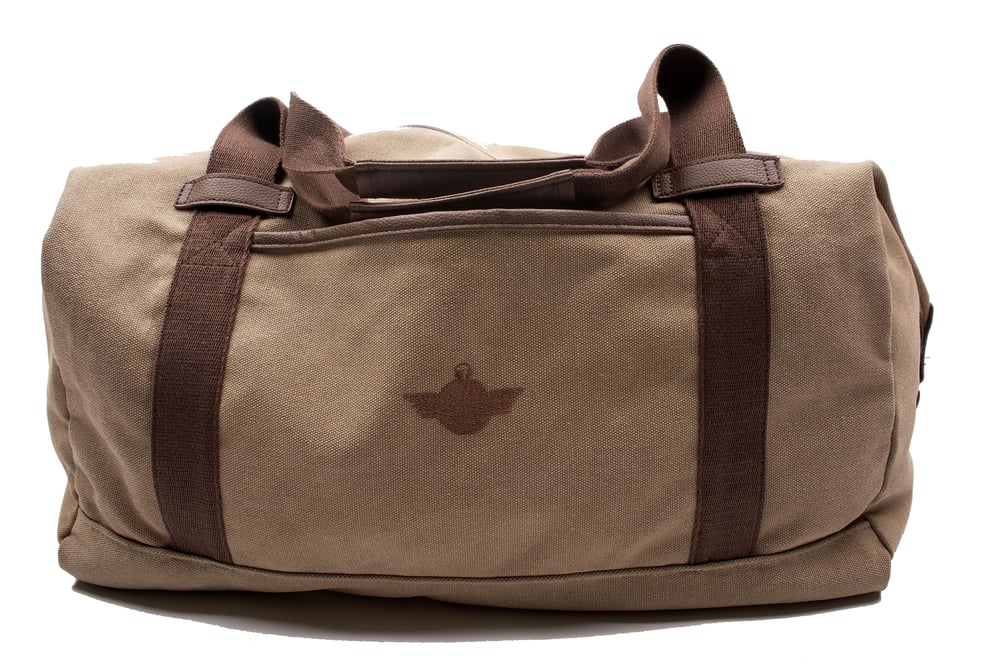 Image of FLYTIMEZ "SIGNATURE" TRAVEL DUFFLE (SAND)