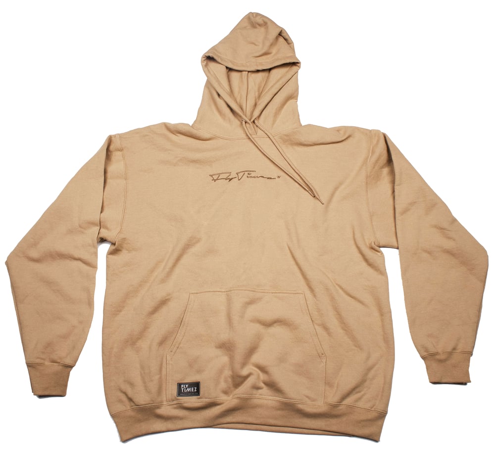 Image of FLYTIMEZ "SIGNATURE" EMBROIDERED HOODIE (SAND)