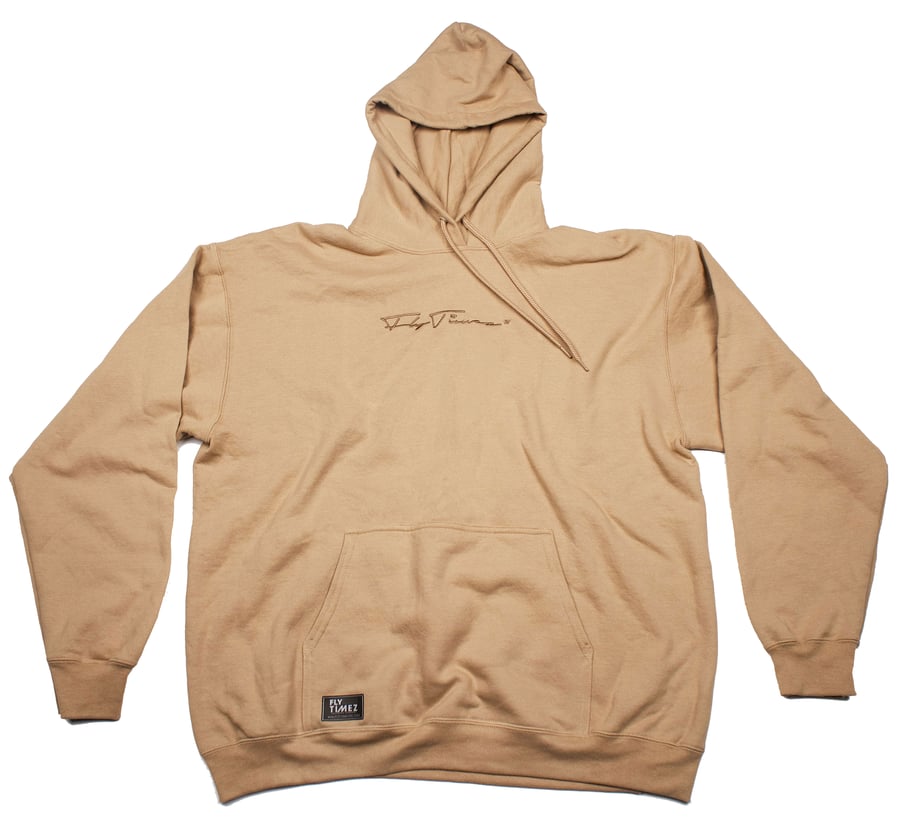 Image of FLYTIMEZ "SIGNATURE" EMBROIDERED HOODIE (SAND)