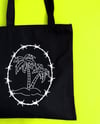 PALM TREE BARBED WIRE TOTE BAG