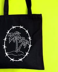 Image 1 of PALM TREE BARBED WIRE TOTE BAG