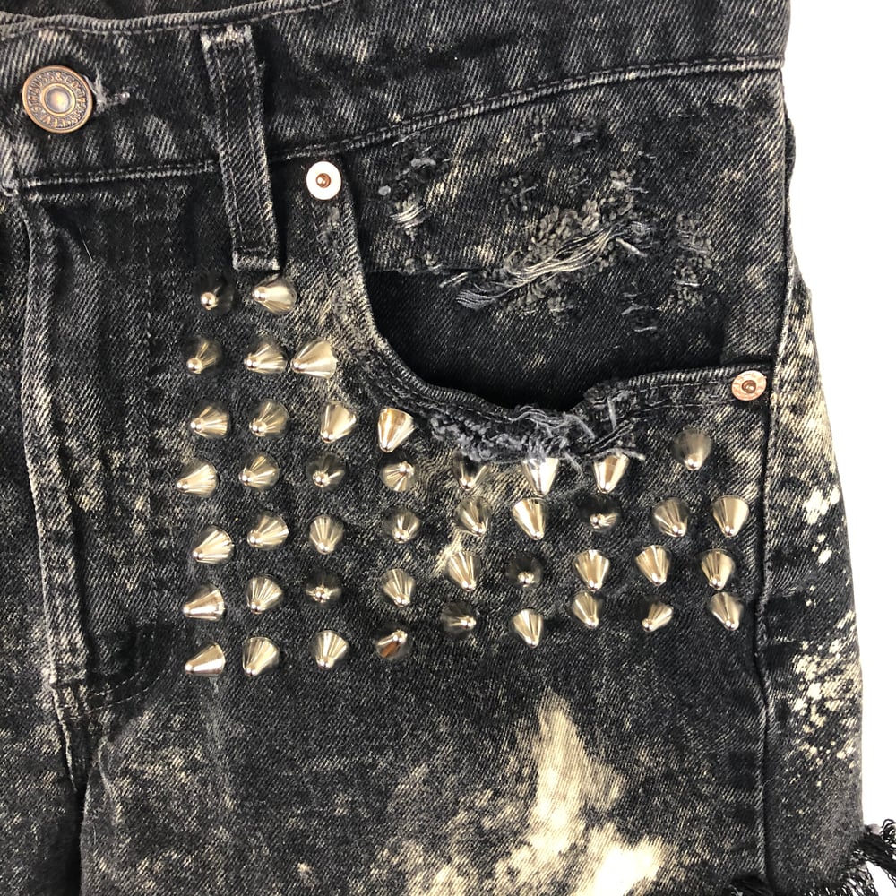 Image of Studded, distressed and dyed vintage Levis 