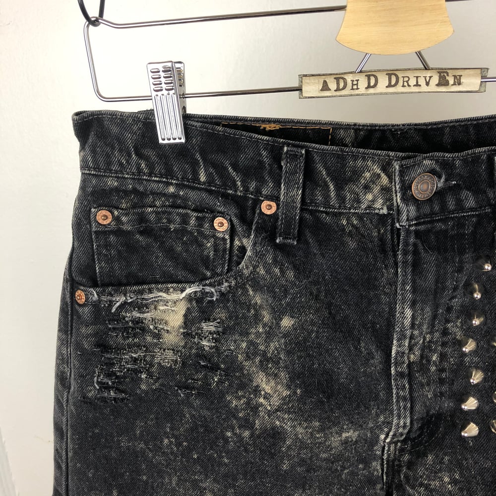 Image of Studded, distressed and dyed vintage Levis 