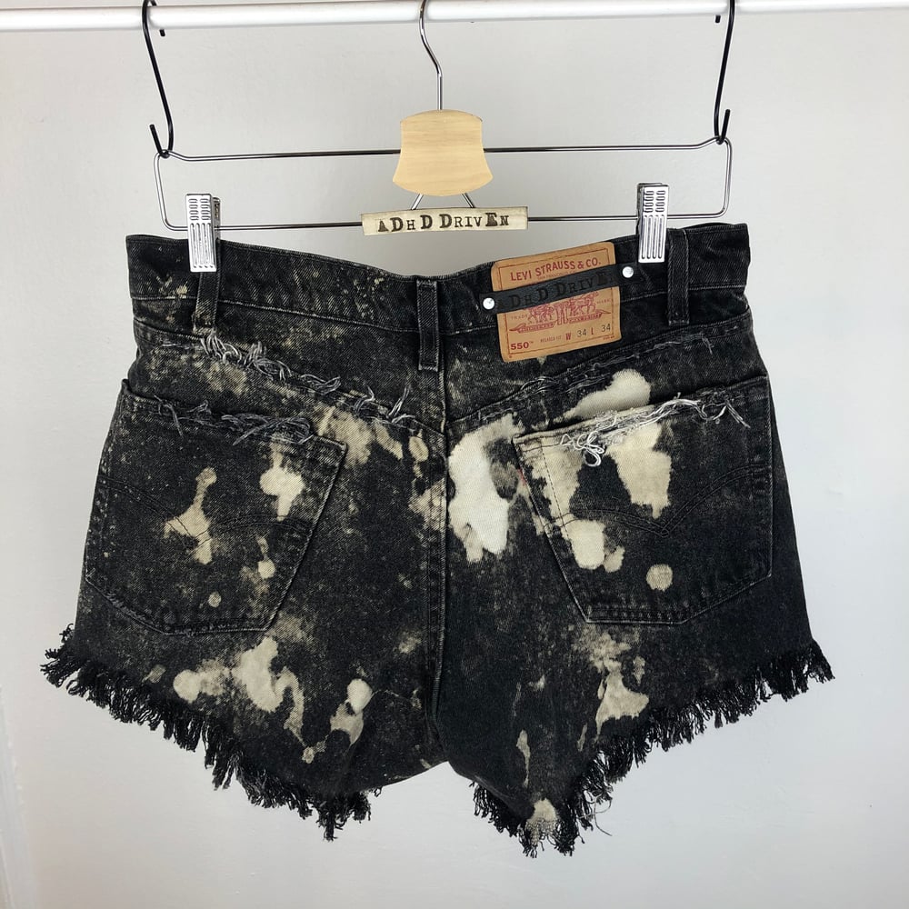 Image of Studded, distressed and dyed vintage Levis 