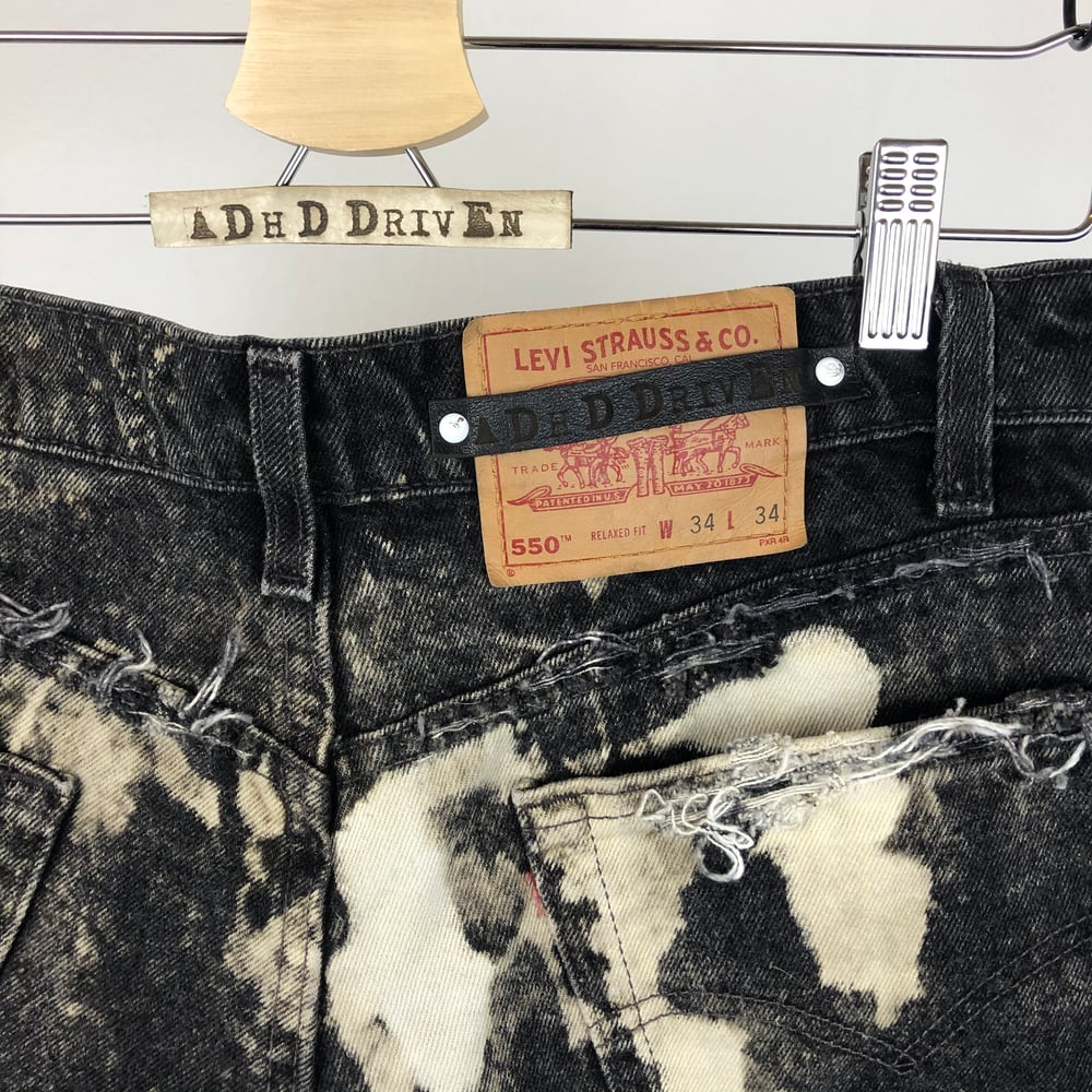 Image of Studded, distressed and dyed vintage Levis 