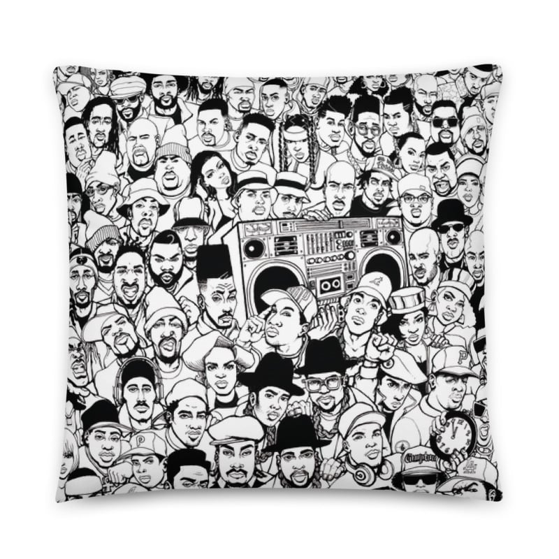 The Golden Age of Hip Hop (black & white); Accent Pillow