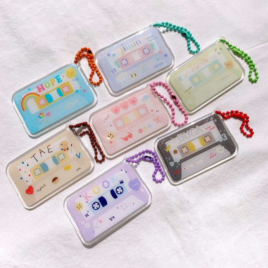 Image of bangtancore cassette tape keychain