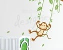 Vinyl Wall Art Decals - Monkey on Swing Theme- dd1017