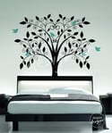 Vinyl Wall Art Decal -Ornate Tree with Little Birds - dd1015