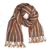 Image 1 of Handwoven Wool Scarf (Tangerine)
