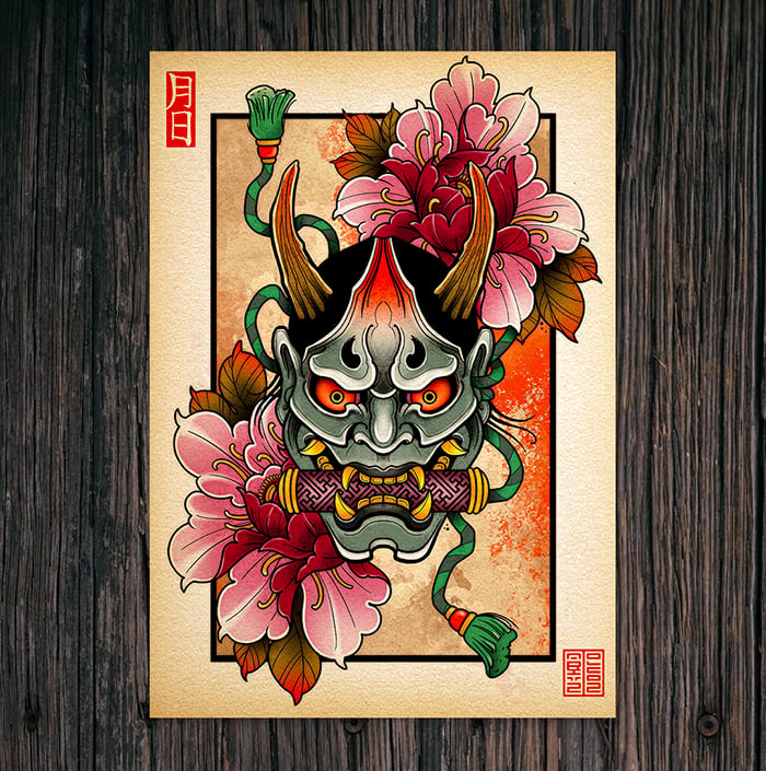 Image of Hannya&peonies