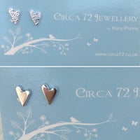 Image 1 of Irregular shaped heart studs.