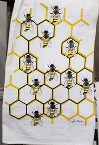 Image 1 of "Bees" Dishtowel