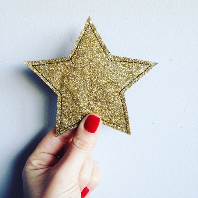 Gold Glitter Star Garland