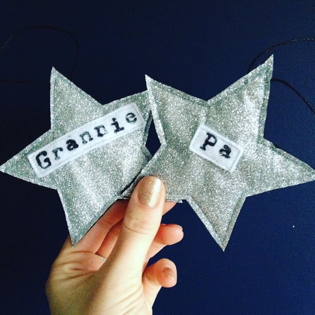 Glitter Star Decorations - Personalised